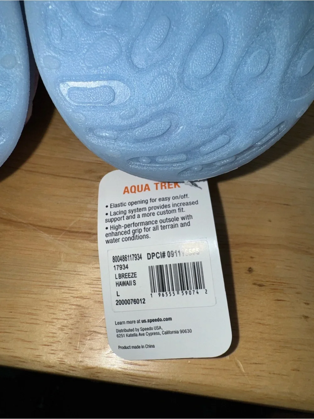 Speedo NWT! Junior Watertrek Water Shoes In Lilac Size L/Junior